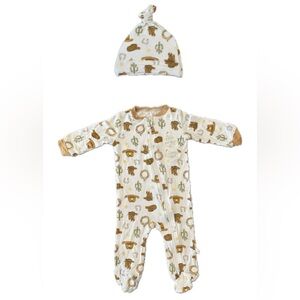 Milkberry Bamboo 2 Piece Set, Western Design, 0-3 Months, NWT